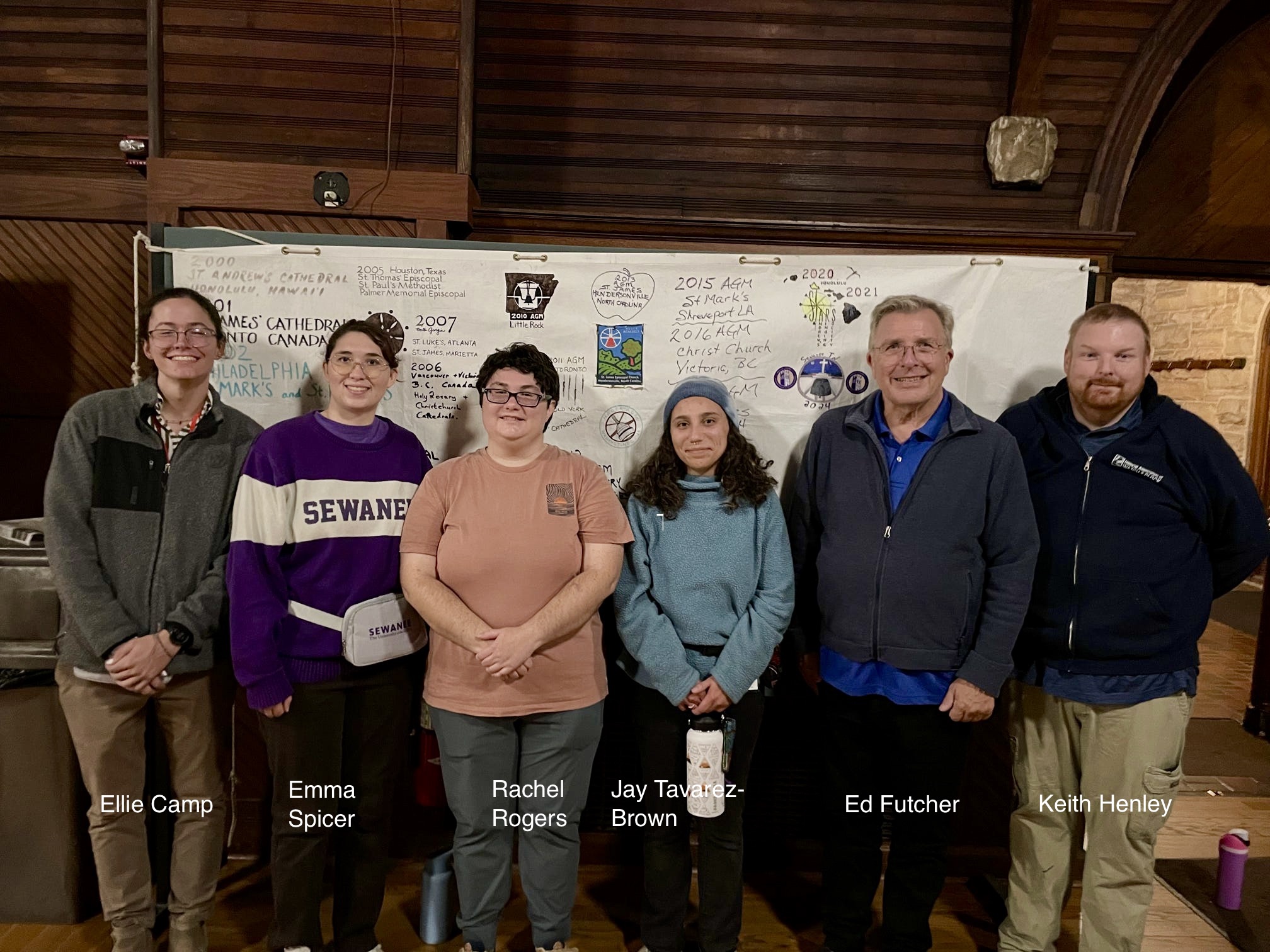 photograph of bell ringers at the NAGCR's 2024 annual general meeting in convocation hall in sewanee