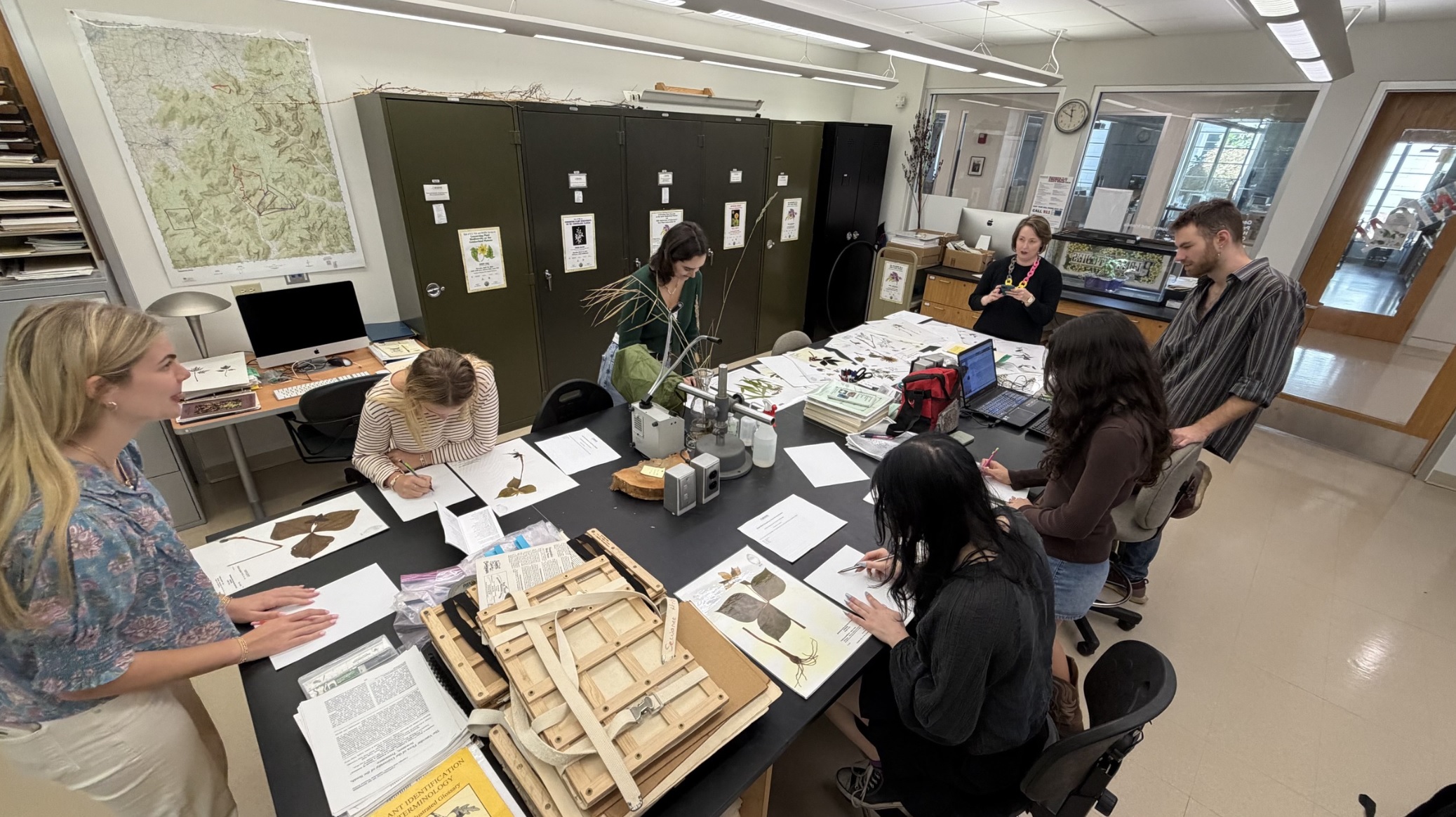 Art history student presenting research
