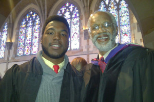 Johnson with Eric Benjamin, C'73, Sewanee's beloved former Director of Multicultural Affairs