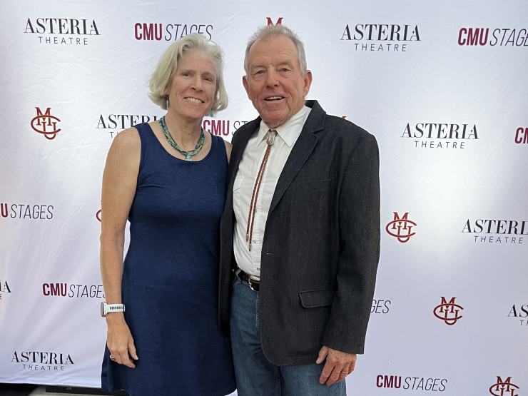 Belknap with her husband, Bill Bruchak, at the grand opening of the Asteria Theatre on the campus of Colorado Mesa University