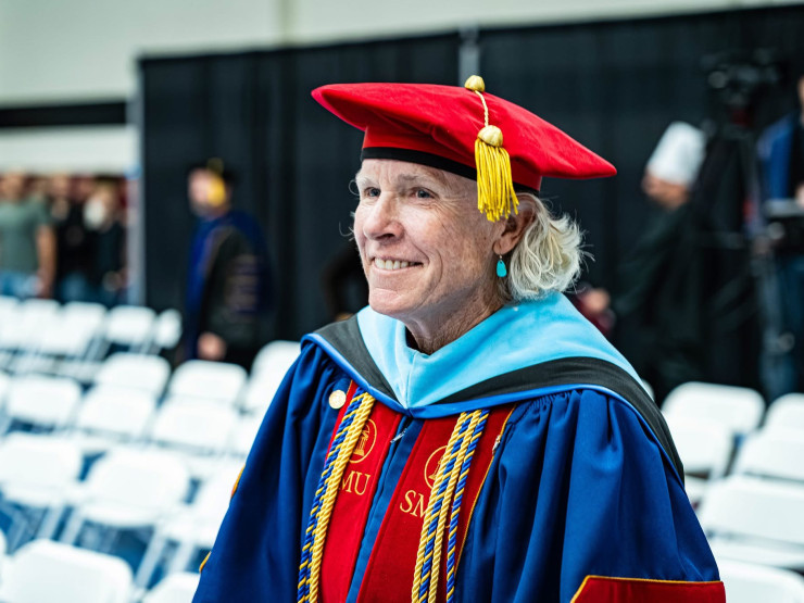 Belknap at a Colorado Mesa University graduation in 2025