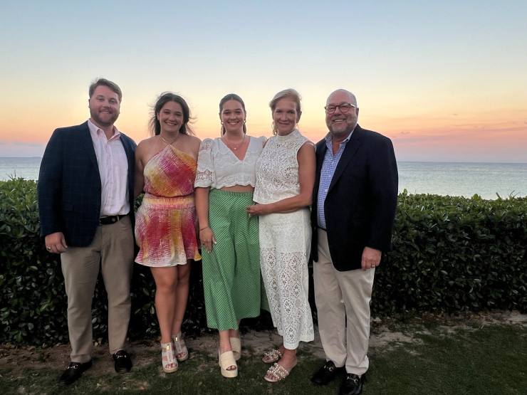 The Brannon Family. Pictured from left to right: Hampton, C&rsquo;22; Stella, C&rsquo;22; Maxine; and Camille and Wade; P&rsquo;22, P&rsquo;22. 