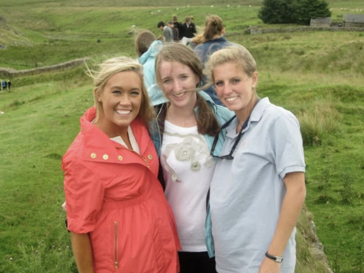 Elizondo, Ward, and Appleyard at Hadrian&rsquo;s Wall. Elizondo says she and her Sewanee friends still discuss their study abroad experience all the time. 'It really changed our lives.'