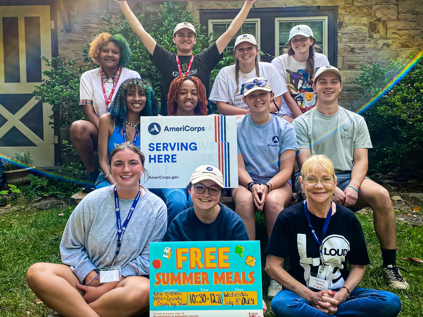 Summer 2023 - some Summer Associates pose in front of OCE 