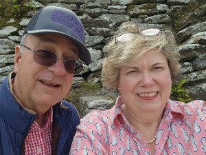 Mark and Penny Cowan at Grianan of Aileach, a hilltop fort in County Donegal, Ireland