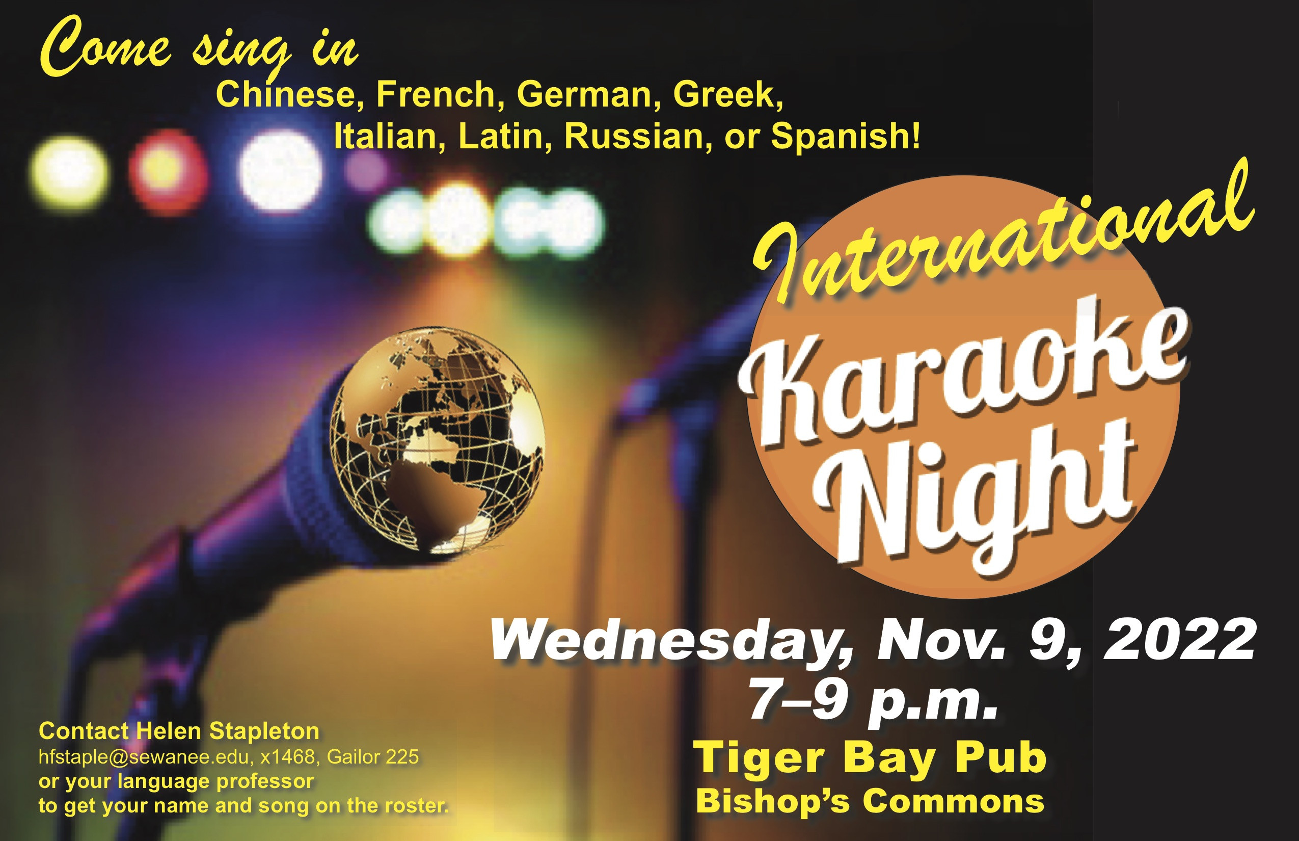 8th Annual International Karaoke Night The University of the South