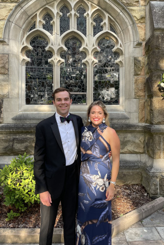 Hurst, C'13, and Lillie Belle at Sewanee for a wedding