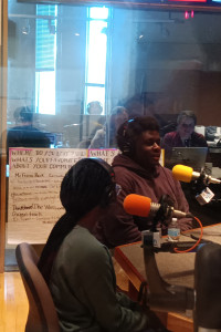 Youth organizers discussing their work on a local podcast.