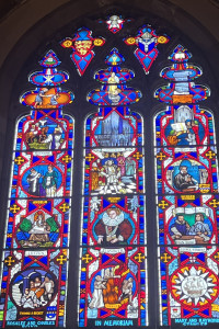 Stained-glass window in All Saints' Chapel funded by the Stamlers