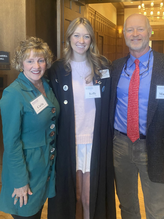 The Nimockses with Kelly Jette, C'25, at the Sewanee Benefactors' Brunch