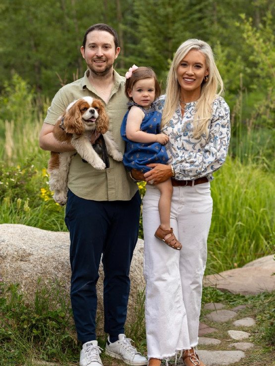 The Elizondos: Max (holding the family&rsquo;s spaniel, Charles), Lucy, and Cecily.
