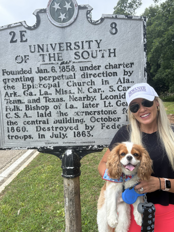 In 2023, Elizondo visited the Mountain for Sewanee&rsquo;s Independence Day festivities. 'Charles entered the famous Fourth of July Mutt Show, but, unbelievably, didn&rsquo;t place!' she says.