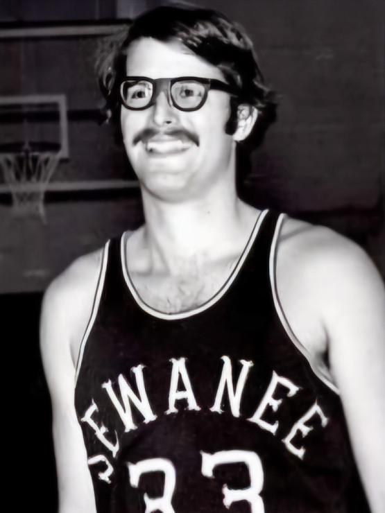 Skaggs' headshot from the media guide for Sewanee's 1973-74 basketball season