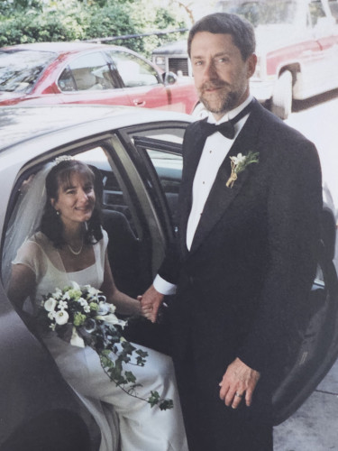 Terri with Marshall Peabody on their wedding day in 2002