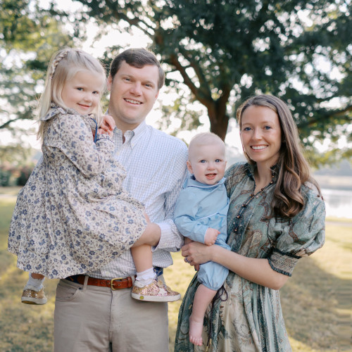 The Phillipses&rsquo; youngest child, George, with his family in James Island, South Carolina.