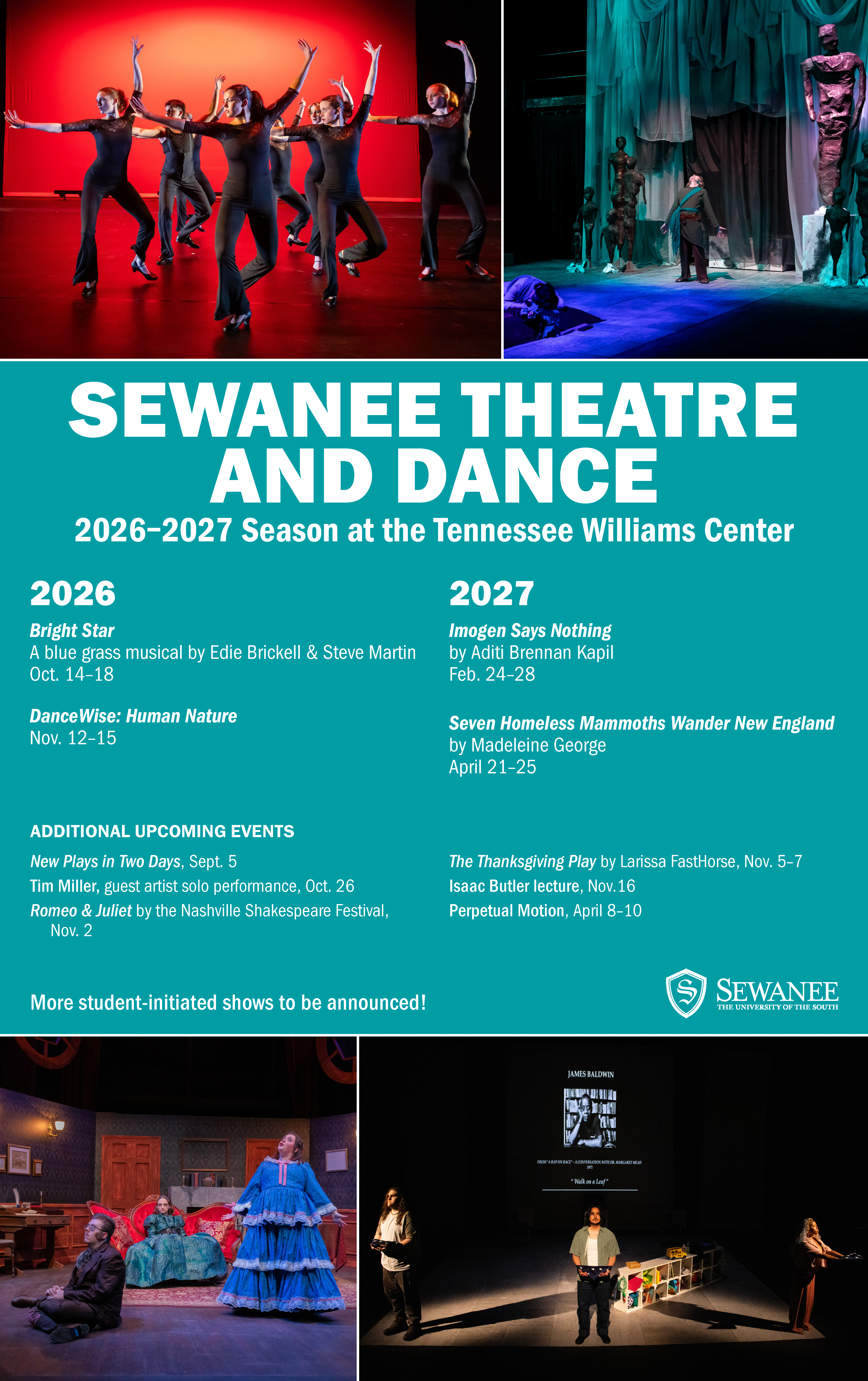 Image shows the 2026 Theatre & Dance event poster