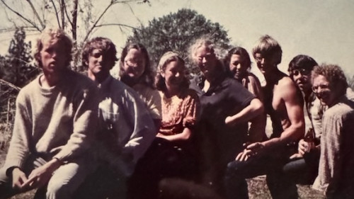 The Cumberland Nine on a spring break trip in 1979. Pictured from left to right: Frank Marchman, C'79; Chet Rollins, C'79; Susan Hoffman Combs, C'79, P'12; Terri Taylor, C'79; Madge Nimocks, C'79; Beth Candler Marchman, C'79; Charlie Orr, C'79; David Lodge, C'79, H'18; and Paul Erwin, C'79.
